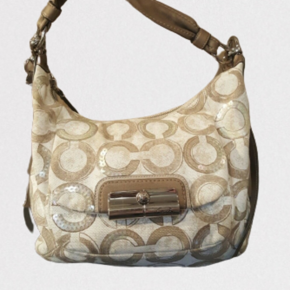 Coach Kristin Sequin opt art shoulder/hobo purse